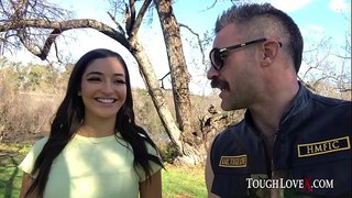 Petite brunette cutie fucked by a big cock multiple times